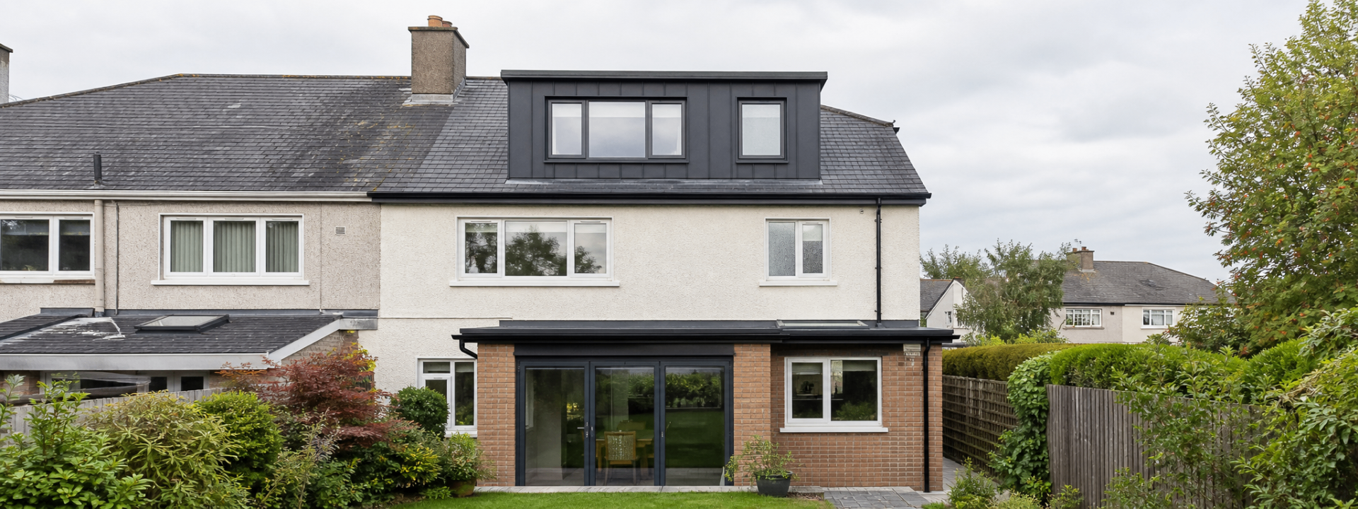 External view of a Dublin semi-detached home with a finished dormer conversion